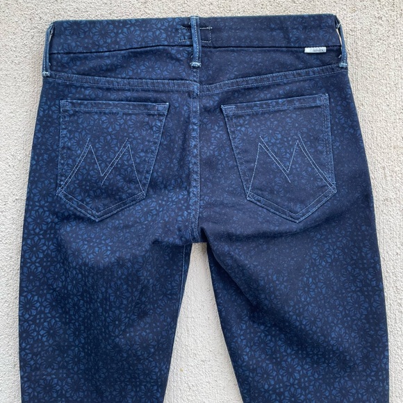 MOTHER The Looker Skinny Jeans Size 25 Blue Floral Print Made in USA boho - Picture 6 of 9